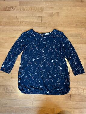 Fat Face 3/4 Sleeve Floral Print Top
